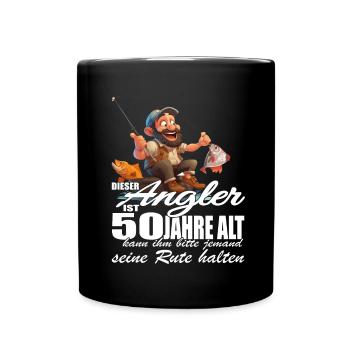 Dieser Angler ist 50 Jahre - Geburtstag - Tasse einfarbig - Schwarz - Vorne