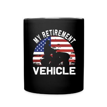 Tondeuse de course drôle Drapeau américain - Mug uni - noir - Devant