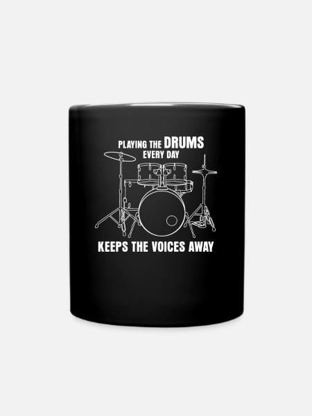 Drummer Drumset Drumsticks Drum Drums - Tasse einfarbig - Schwarz