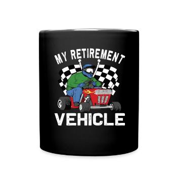 Retraite de garde de course de pelouse drôle - Mug uni - noir - Devant