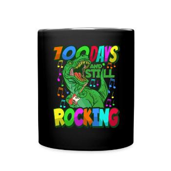 100th Day of School Dino Costume 100 Days of School - Full Colour Mug - black - Front