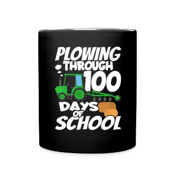 100. Tag Des Schul Traktorkostüms 100 Schultage - Tasse einfarbig - Schwarz - Vorne