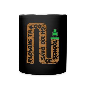 100. Tag Des Schul Traktorkostüms 100 Schultage - Tasse einfarbig - Schwarz - Vorne