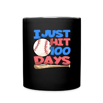 100. Tag Des Schulbaseballkostüms 100 Tage - Tasse einfarbig - Schwarz - Vorne