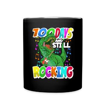 100th Day of School Dino Costume 100 Days of School - Full Colour Mug - black - Front