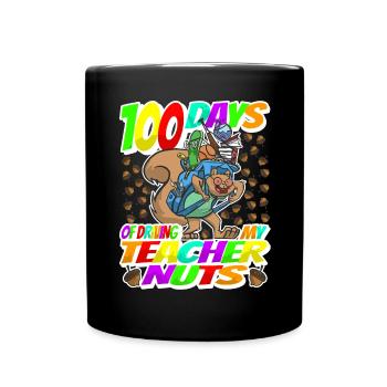 100. Tag Des Schultages Eichhörnchenkostüm 100 - Tasse einfarbig - Schwarz - Vorne