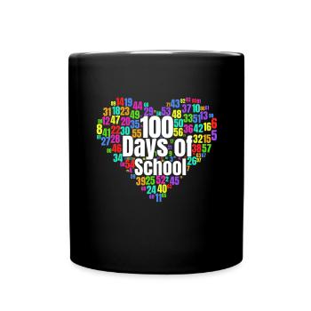 100. Tag Des Schulherzkostüms 100 Schultage - Tasse einfarbig - Schwarz - Vorne