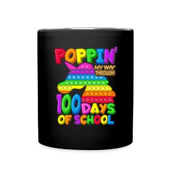 100. Schultag Einhornkostüm 100 Schultage - Tasse einfarbig - Schwarz - Vorne