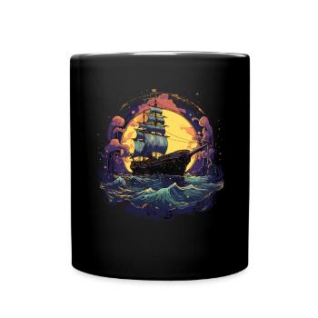Conception de chant de mer pour les proches tout en chantant - Mug uni - noir - Devant