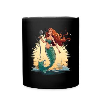 Conception de chant de mer pour les proches tout en chantant - Mug uni - noir - Devant