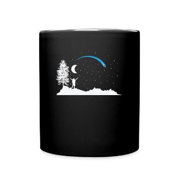 Shooting star with moon in the sky - Full Colour Mug - black - Front