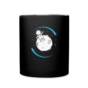 Shooting Stars with Astronaut Space Sky - Full Colour Mug - black - Front