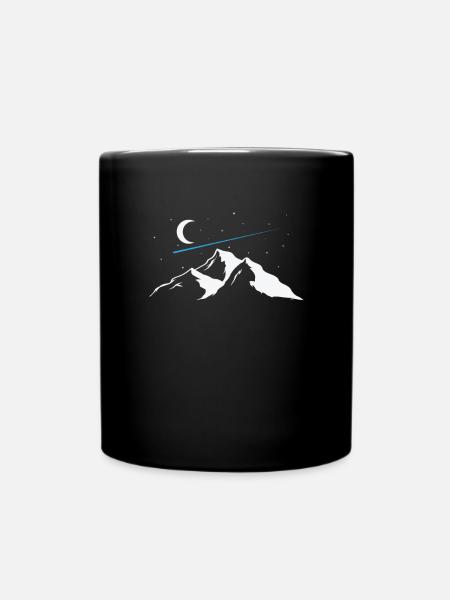 Sternschnuppen über Berge Himmel - Tasse einfarbig - Schwarz