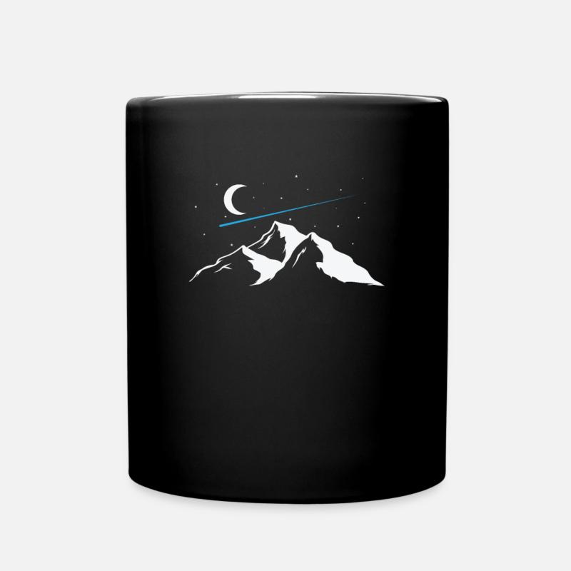 Sternschnuppen über Berge Himmel - Tasse einfarbig - Schwarz
