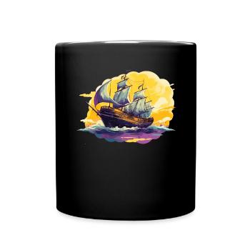 Conception de chant de mer pour les proches tout en chantant - Mug uni - noir - Devant