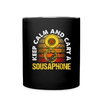 Funny Sousaphone Brass Band Player Marschband - Tasse einfarbig - Schwarz - Vorne