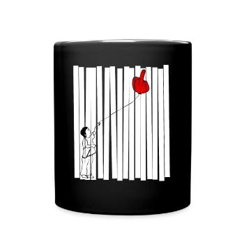 Middle Finger Balloon Misanthrope - Tasse einfarbig - Schwarz - Vorne