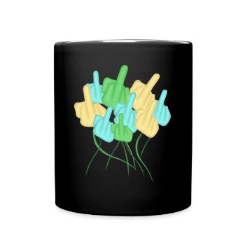 Middle Finger Flower Misanthrope - Tasse einfarbig - Schwarz - Vorne