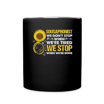 Funny Sousaphone Brass Band Player Marching Band - Full Colour Mug - black - Front