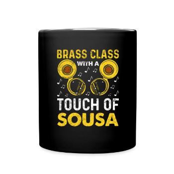 Funny Sousaphone Brass Band Player Marschband - Tasse einfarbig - Schwarz - Vorne