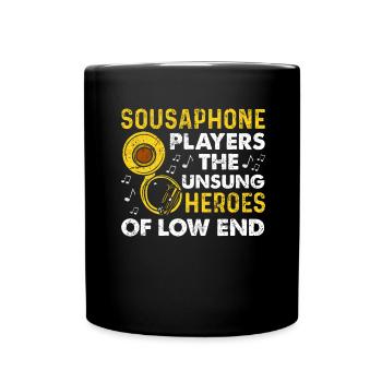 Funny Sousaphone Brass Band Player Marschband - Tasse einfarbig - Schwarz - Vorne