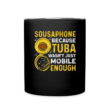 Funny Sousaphone Brass Band Player Marschband - Tasse einfarbig - Schwarz - Vorne