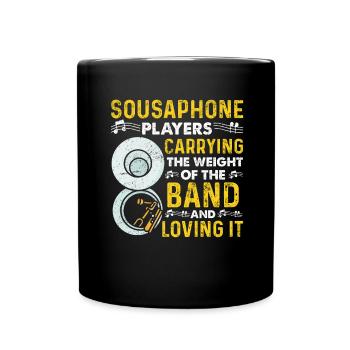 Funny Sousaphone Brass Band Player Marschband - Tasse einfarbig - Schwarz - Vorne