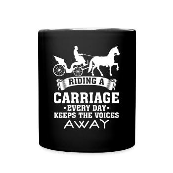 Riding Coachman Horse Carriage - Full Colour Mug - black - Front