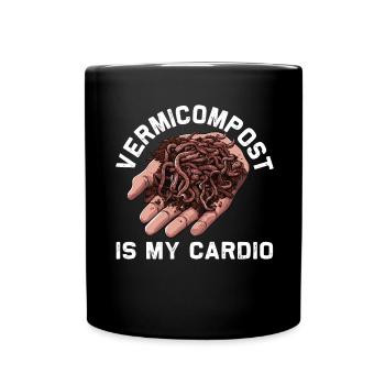 Jardin de ver de terre, ver de lombriculture, ver fermier - Mug uni - noir - Devant