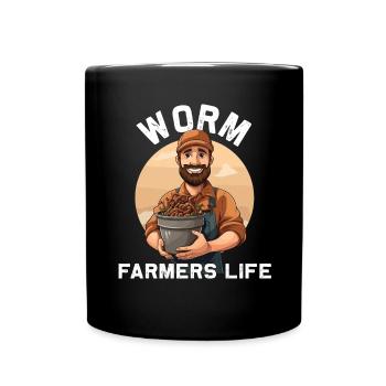Earthworm -Handworm -Agriculture - Full Colour Mug - black - Front