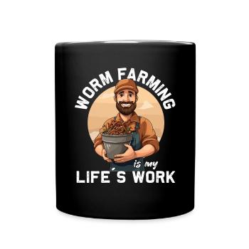 Ver de terre - Ver à main - Agriculteur - Ver - Mug uni - noir - Devant