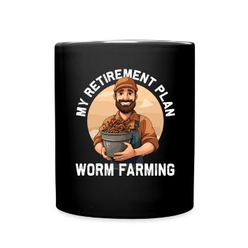 Earthworm - Worm Farmer Pension Plan Worm Breeding - Full Colour Mug - black - Front