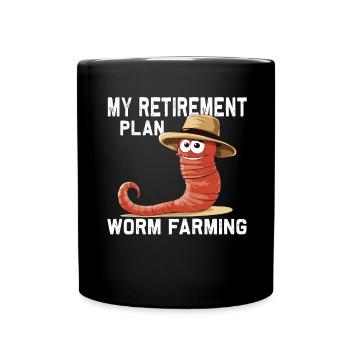 Drôle de plan de retraite d’agriculteur de vers de terre - Mug uni - noir - Devant