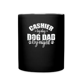 Cashier by Day Dog Dad be Night Seller - Full Colour Mug - black - Front