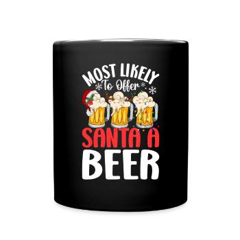 Le plus susceptible d’offrir au Père Noël une bière amusante à boire - Mug uni - noir - Devant