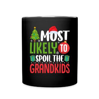 Le plus susceptible de gâter les petits-enfants drôle - Mug uni - noir - Devant