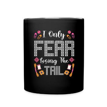 Aiguille à broder au point de croix amusant, points de croix - Mug uni - noir - Devant