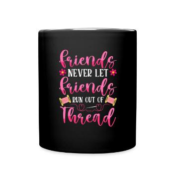 Aiguille à broder au point de croix amusant, points de croix - Mug uni - noir - Devant