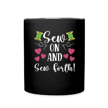 Point de broderie amusant au point de croix - Mug uni - noir - Devant