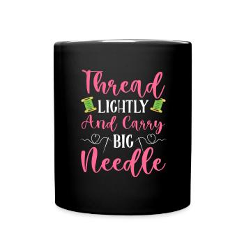 Point de broderie amusant au point de croix - Mug uni - noir - Devant