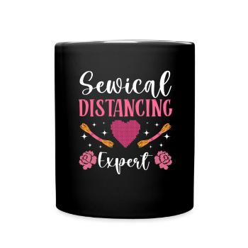 Point de broderie amusant au point de croix - Mug uni - noir - Devant