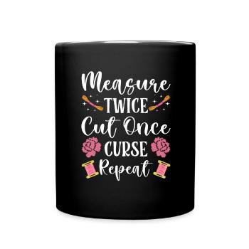 Point de broderie amusant au point de croix - Mug uni - noir - Devant