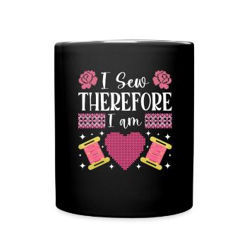 Point de croix amusant avec force de broderie. - Mug uni - noir - Devant