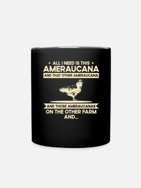 Geflügelbauer - Hühnchen -Ameraucana - Tasse einfarbig - Schwarz