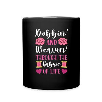 Point de croix amusant avec force de broderie. - Mug uni - noir - Devant