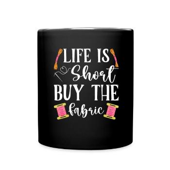 Point de croix amusant avec force de broderie. - Mug uni - noir - Devant