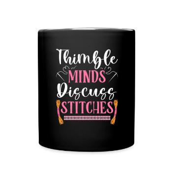 Point de croix amusant avec force de broderie. - Mug uni - noir - Devant
