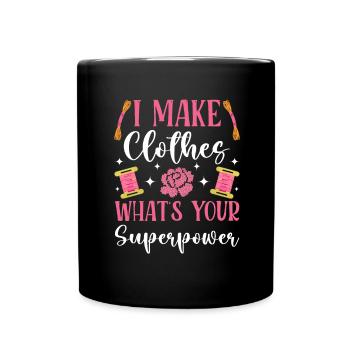 Point de croix amusant avec force de broderie. - Mug uni - noir - Devant