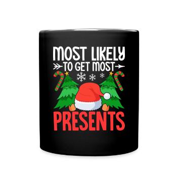 Le plus susceptible de recevoir le plus de cadeaux drôle - Mug uni - noir - Devant