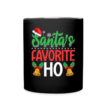 Santa's Favorite Ho Funny Ho Ho Christmas Family - Full Colour Mug - black - Front